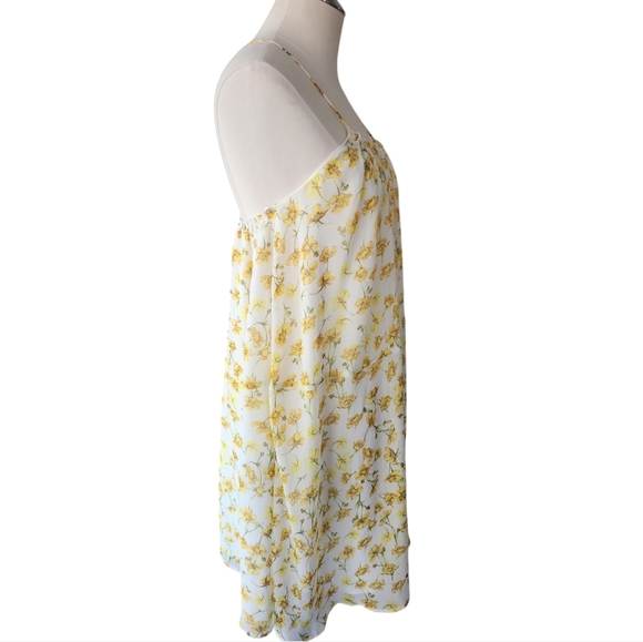 Mango Suit Collection White Yellow Floral Lightweight Flowy Dress 6 - Picture 2 of 8